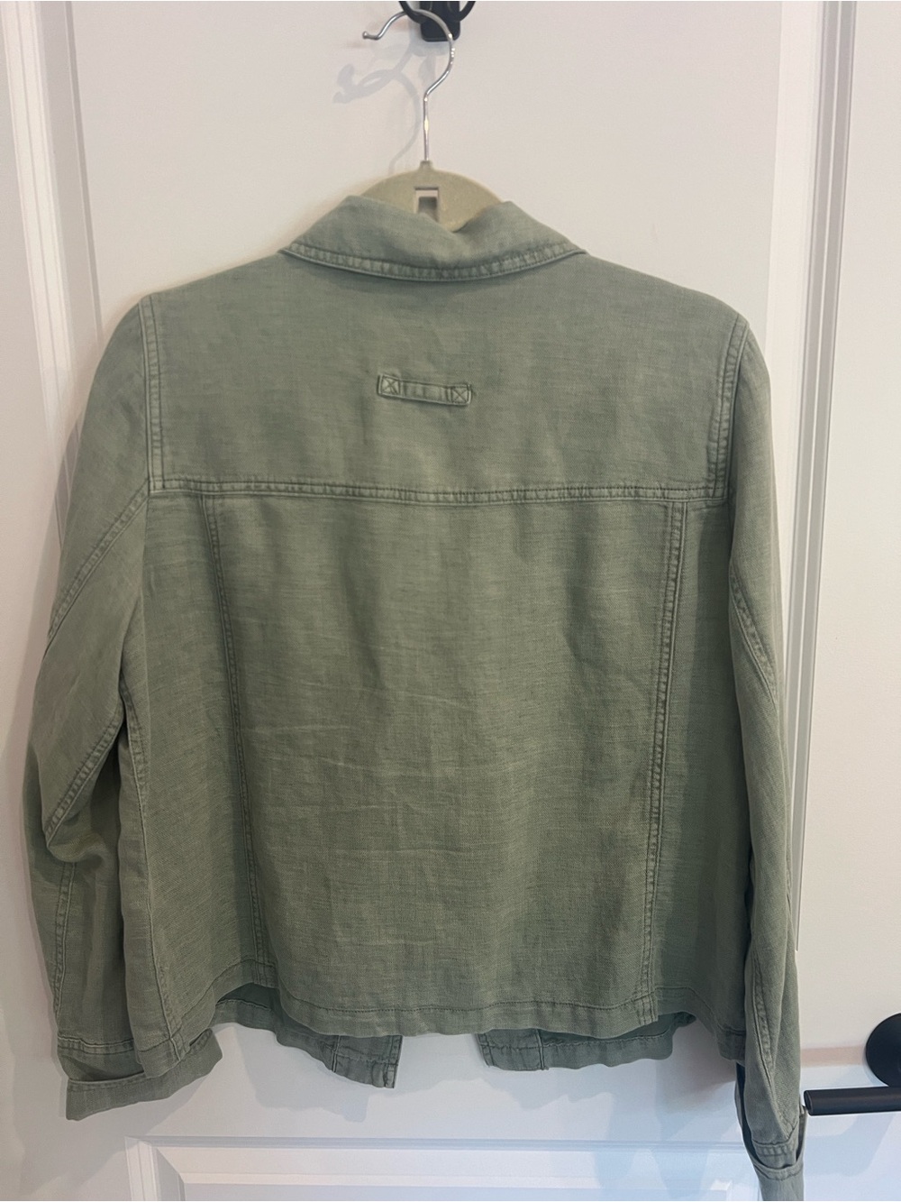Nicole Miller New York Light Olive Green Women's Linen Jacket - Picture 11 of 12